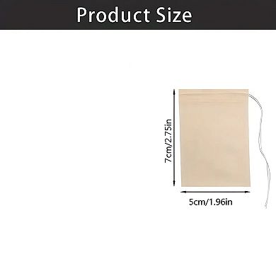 Unbleached Disposable Tea Infuser Bags 100 Pcs, 1.96” x 2.75”