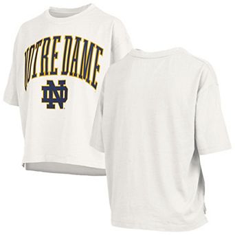 Women's Pressbox White Notre Dame Fighting Irish Plus Size Nelson Motley Crew Oversized Slub T-Shirt