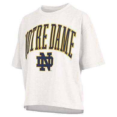 Women's Pressbox White Notre Dame Fighting Irish Plus Size Nelson Motley Crew Oversized Slub T-Shirt