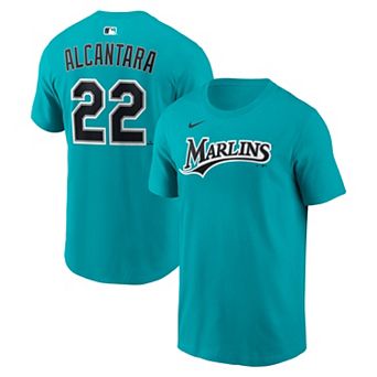 Men's Nike Sandy Alcantara Teal Miami Marlins Alternate Name & Number T-Shirt
