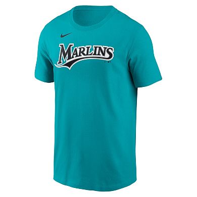 Men's Nike Sandy Alcantara Teal Miami Marlins Alternate Name & Number T-Shirt