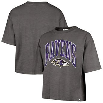 Women's '47 Charcoal Baltimore Ravens Cropped Mindi Slub T-Shirt