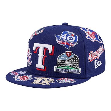 Men's New Era Royal Texas Rangers All Over 59FIFTY Fitted Hat