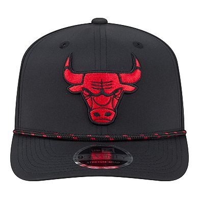 Men's New Era Black Chicago Bulls Sport Rope Vented Stretch-Snap 9SEVENTY Hat