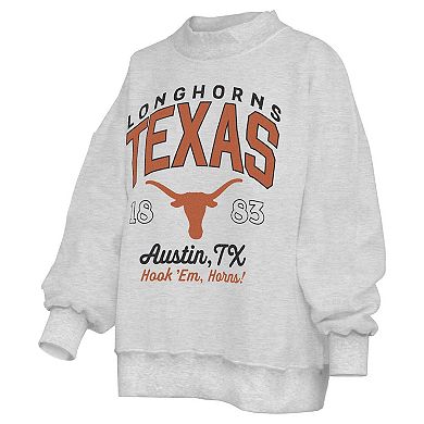 Women's Pressbox Heather Gray Texas Longhorns Reversible Sweatshirt