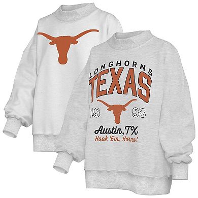 Women's Pressbox Heather Gray Texas Longhorns Reversible Sweatshirt