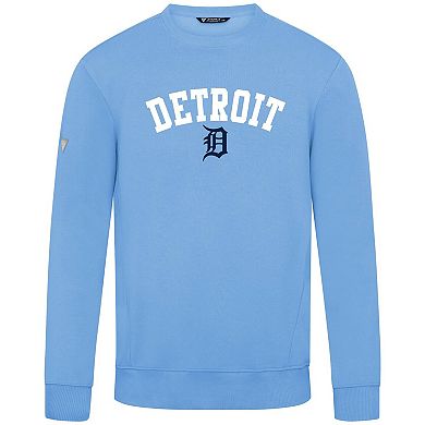 Men's Levelwear Light Blue Detroit Tigers Zane Felt Arch Pullover Sweatshirt