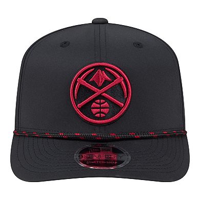 Men's New Era Black Denver Nuggets Sport Rope Vented Stretch-Snap 9SEVENTY Hat