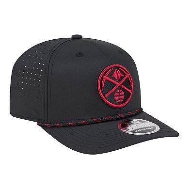 Men's New Era Black Denver Nuggets Sport Rope Vented Stretch-Snap 9SEVENTY Hat