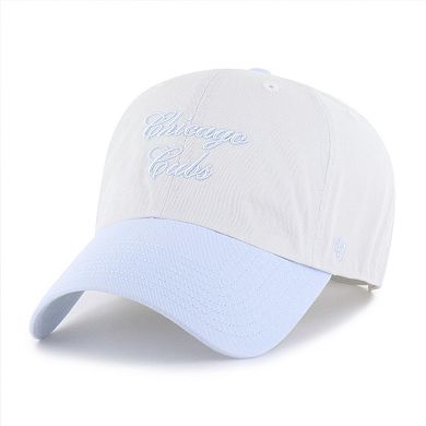 Women's '47 White/Light Blue Chicago Cubs Gelato Two-Tone Clean Up Adjustable Hat