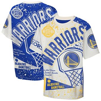 Youth Outerstuff White Golden State Warriors Top Player All-Over-Print T-Shirt