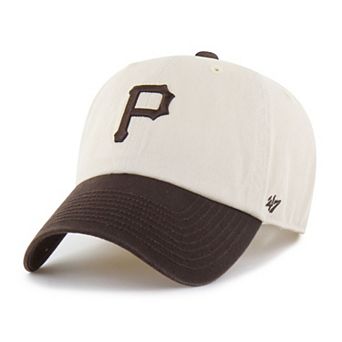 Men's '47 Natural/Brown Pittsburgh Pirates Two-Tone Fashion Clean Up Adjustable Hat