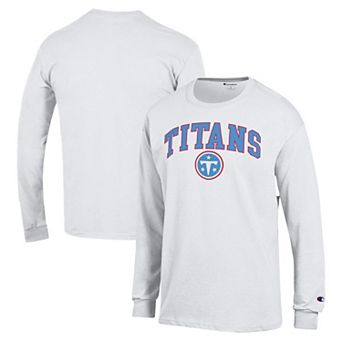 Men's Champion White Tennessee Titans Arch Over Logo Long Sleeve T-Shirt