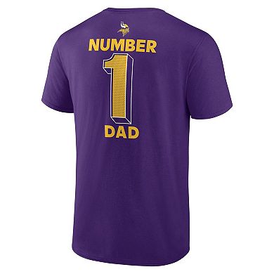Men's Logo Athletic Purple Minnesota Vikings #1 Dad Jersey T-Shirt