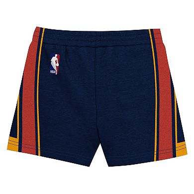 Toddler Mitchell & Ness Stephen Curry Navy Golden State Warriors 2-Piece Play by Place T-Shirt & Shorts Set