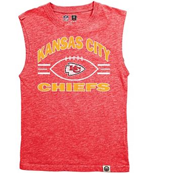 Youth Wes & Willy Red Kansas City Chiefs Muscle Tank Top