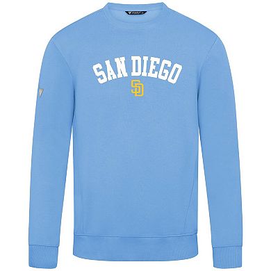Men's Levelwear Light Blue San Diego Padres Zane Felt Arch Pullover Sweatshirt