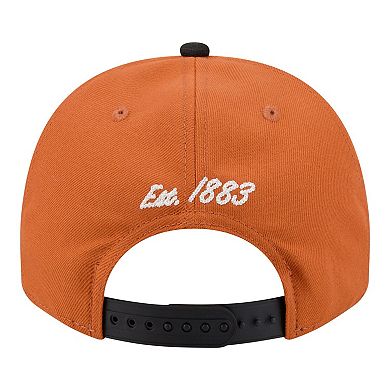 Men's New Era Texas Orange/Black Texas Longhorns Two-Tone Arched 9FIFTY Snapback Hat