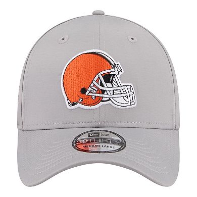 Men's New Era Gray Cleveland Browns Perforated 39THIRTY Flex Hat