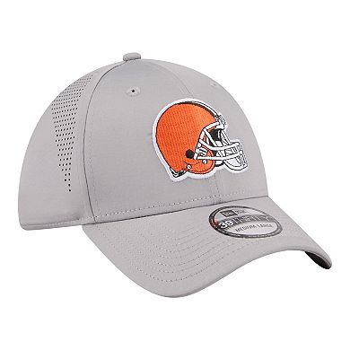 Men's New Era Gray Cleveland Browns Perforated 39THIRTY Flex Hat
