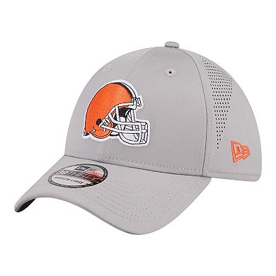 Men's New Era Gray Cleveland Browns Perforated 39THIRTY Flex Hat