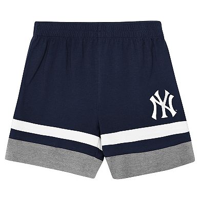 Preschool Outerstuff Navy New York Yankees Ground Ball T-Shirt & Shorts Set