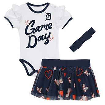 Girls Infant Outerstuff Detroit Tigers Bodysuit, Headband & Skirt Set