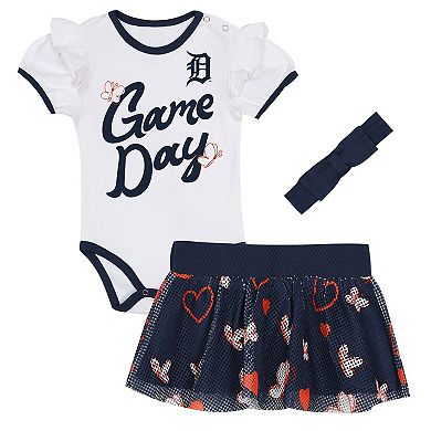"Girls Infant Outerstuff Detroit Tigers Bodysuit, Headband & Skirt Set"