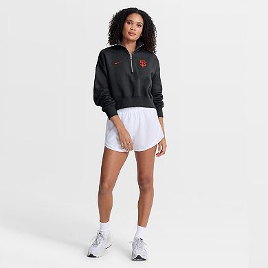 Women's Nike Black San Francisco Giants Primetime Phoenix Fleece Half-Zip Sweatshirt
