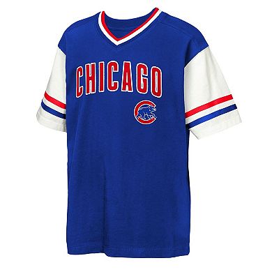 Youth Outerstuff Royal Chicago Cubs Big League Base Runner Ringer T-Shirt