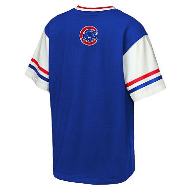 Youth Outerstuff Royal Chicago Cubs Big League Base Runner Ringer T-Shirt