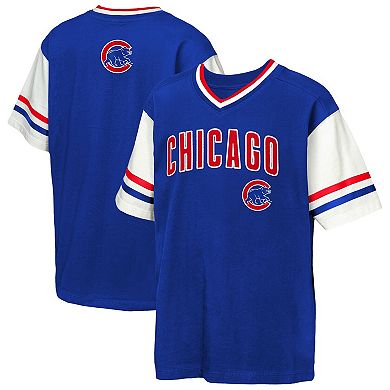 Youth Outerstuff Royal Chicago Cubs Big League Base Runner Ringer T-Shirt