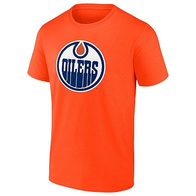 Men's Logo Athletic Orange Edmonton Oilers Essential T-Shirt