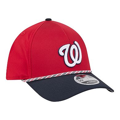Men's New Era Red/Navy Washington Nationals Rope M-Crown A-Frame 39THIRTY Flex Hat