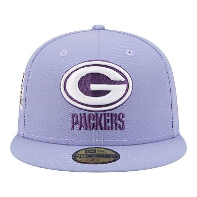 Men's New Era Light Purple Green Bay Packers Lavender Bloom 59FIFTY Fitted Hat