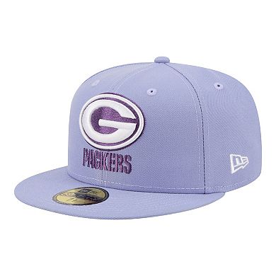 Men's New Era Light Purple Green Bay Packers Lavender Bloom 59FIFTY Fitted Hat