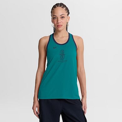 Women's Nike Teal Seattle Mariners Tri-Blend Dri-FIT Racerback Tank Top