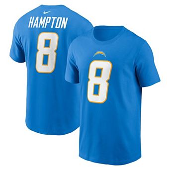Men's Nike Omarion Hampton Powder Blue Los Angeles Chargers Name & Number T-Shirt