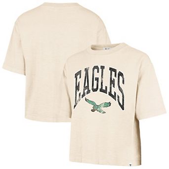 Women's '47 Natural Philadelphia Eagles Cropped Mindi Slub T-Shirt