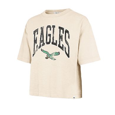 Women's '47 Natural Philadelphia Eagles Cropped Mindi Slub T-Shirt