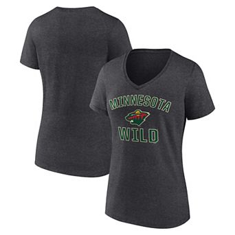 Women's Logo Athletic Heather Charcoal Minnesota Wild Arch Victory V-Neck T-Shirt