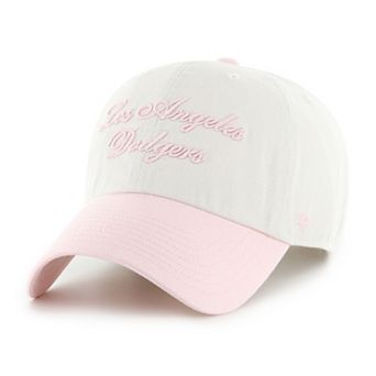 Women's '47 White/Pink Los Angeles Dodgers Gelato Two-Tone Clean Up Adjustable Hat