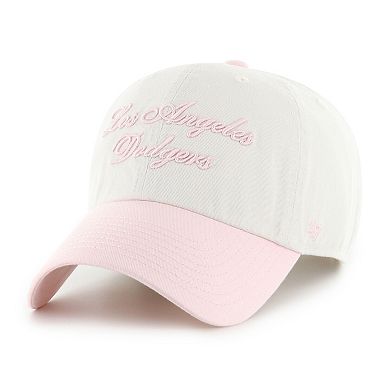 Women's '47 White/Pink Los Angeles Dodgers Gelato Two-Tone Clean Up Adjustable Hat