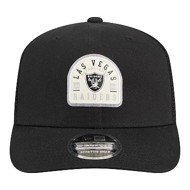 Men's New Era Black Las Vegas Raiders Contest 9SEVENTY Adjustable Trucker Hat