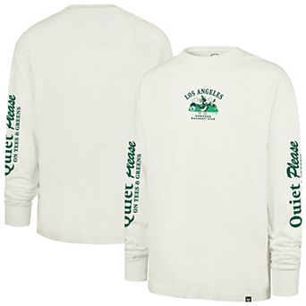 Men's '47 Cream Los Angeles Dodgers Quiet Please Foundation Long Sleeve T-Shirt