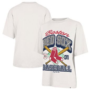 Women's '47 x Stoney Clover Lane Sand Boston Red Sox Crossover Base Foundation T-Shirt