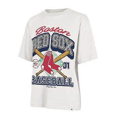 Women's '47 x Stoney Clover Lane Sand Boston Red Sox Crossover Base Foundation T-Shirt