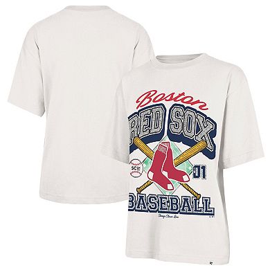Women's '47 x Stoney Clover Lane Sand Boston Red Sox Crossover Base Foundation T-Shirt