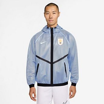 Men's Nike Light Blue Uruguay National Team 2026 Anthem Mesh Dri-FIT Full-Zip Hooded Jacket