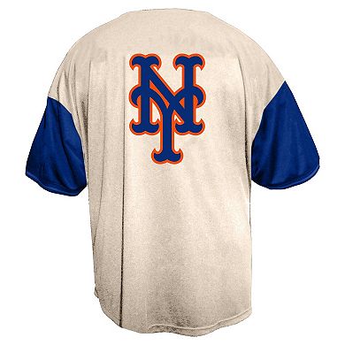 Men's Profile Cream New York Mets Big & Tall Full-Button Jersey